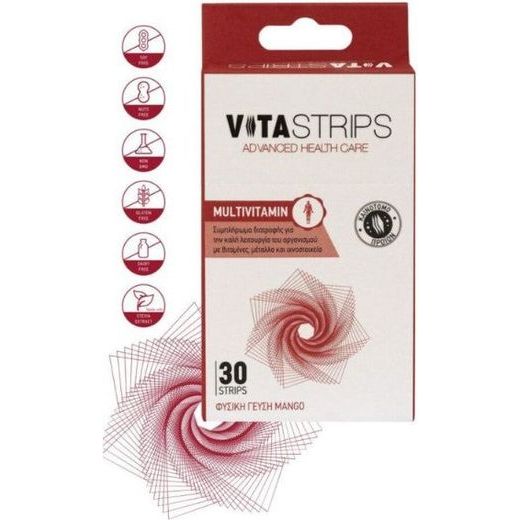 Vitastrips Multivitamin Συμπλήρωμα Διατροφής για την Καλή Λειτουργία του Οργανισμού, 30τμχ