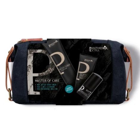 Panthenol Extra Men Promo Master of Care with After Shave Balm, 75ml & 3 in 1 Cleanser, 200ml & Deodorant Roll-On, 50ml