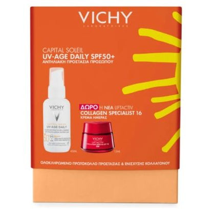 Vichy Promo Capital Soleil UV-Age Daily SPF50 40ml Liftactiv Collagen Day Cream 15ml