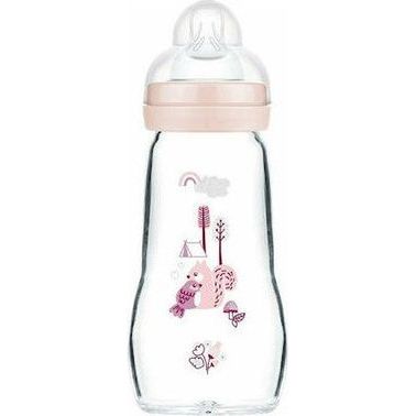 Mam Γυάλινο Μπιμπερό Feel Good Forest με Θηλή Σιλικόνης 260ml για 2+