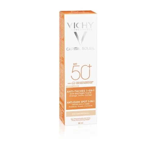 Vichy Capital Soleil Anti-Dark Spot 3in1 Αντιηλιακή Κρέμα Προσώπου με Χρώμα Κατά των Κηλίδων SFP50, 50ml