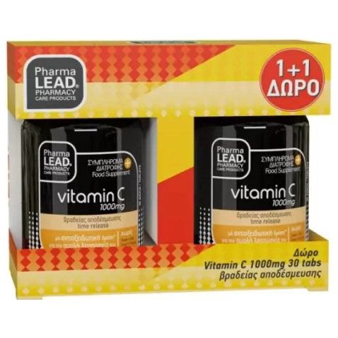 Pharmalead Promo Vitamin C 1000mg για Ενίσχυση του Ανοσοποιητικού Συστήματος 2x30 Ταμπλέτες [1+1 Δώρο]