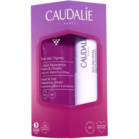 Caudalie Promo The des Vignes Крем за ръце и нокти 30 мл и балсам за устни 4,5 г