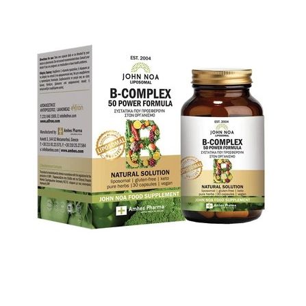 John Noa Caps B-Complex Powder Formula Витамин за енергия, коса и кожа 30 капсули 