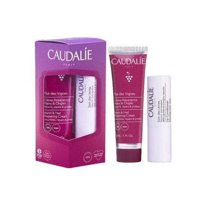 Caudalie Promo The des Vignes Hand and Nail Cream 30ml &amp; Lip Conditioner 4.5g