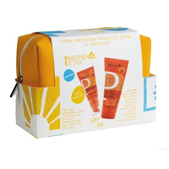 Medisei Panthenol Extra Diaphanous Σετ με Αντηλιακό Προσώπου, Αντηλιακό Σώματος & Νεσεσέρ SPF50 3τμχ