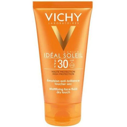 Vichy Ideal Soleil Матиращ флуид Dry Touch Водоустойчив слънцезащитен крем за лице SPF30 50 мл 
