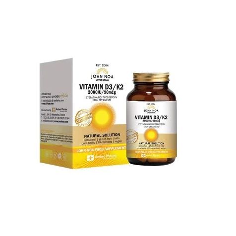 John Noa Caps Vitamin D3 2000iu + Vitamin K2 90mcg Vitamin for Immune Support 2000iu 30 capsules 