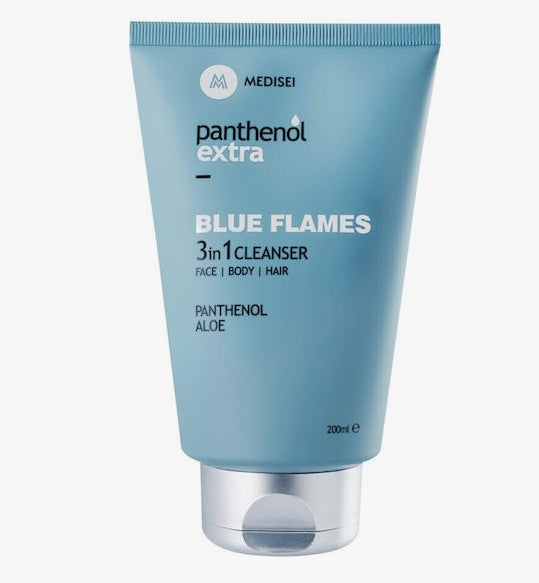 Panthenol Extra Men Promo Path of Fire με Men Blue Flames 3in1 Cleanser Ανδρικό Σαμπουάν - Αφρόλουτρο, 200ml & Blue Flames Eau De Toilette Ανδρικό Άρωμα, 50ml, 1σετ