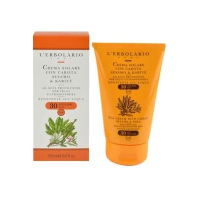 L' Erbolario Sun Cream with Carrot Sesame & Shea SPF30 125ml