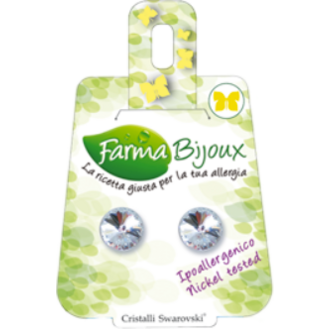 FARMA BIJOUX Hypoallergenic Earrings Rivolo large earrings - Swarovski crystals, color SILVER 
