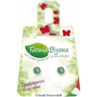 FARMA BIJOUX Σκουλαρίκια Υποαλλεργικά με κρύσταλλο Swarovski®, διαμέτρου , χρώμα ACQUAMARINA