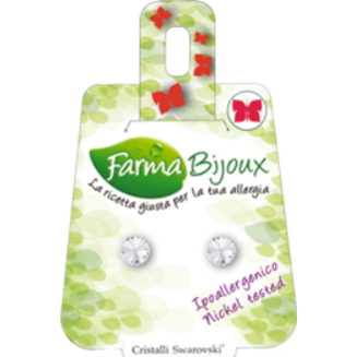 FARMA BIJOUX Hypoallergenic Earrings with Swarovski® crystal, round, color CRYSTAL 