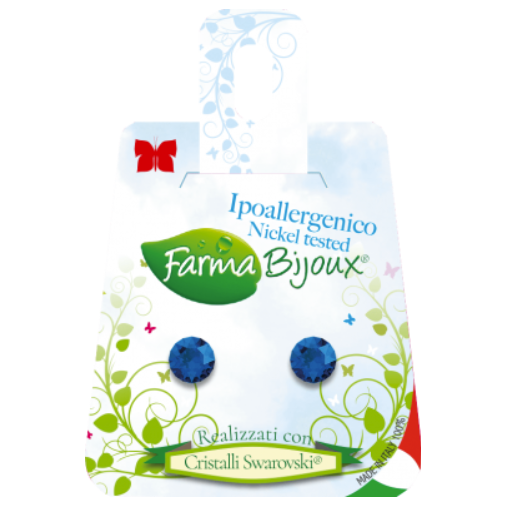 FARMA BIJOUX Σκουλαρίκια Υποαλλεργικά Xirius Cristalli Swarovski® color Majestic blue