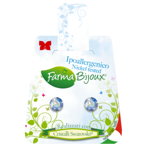 FARMA BIJOUX Σκουλαρίκια Υποαλλεργικά Xirius Cristalli Swarovski® – light sapphire shimmer