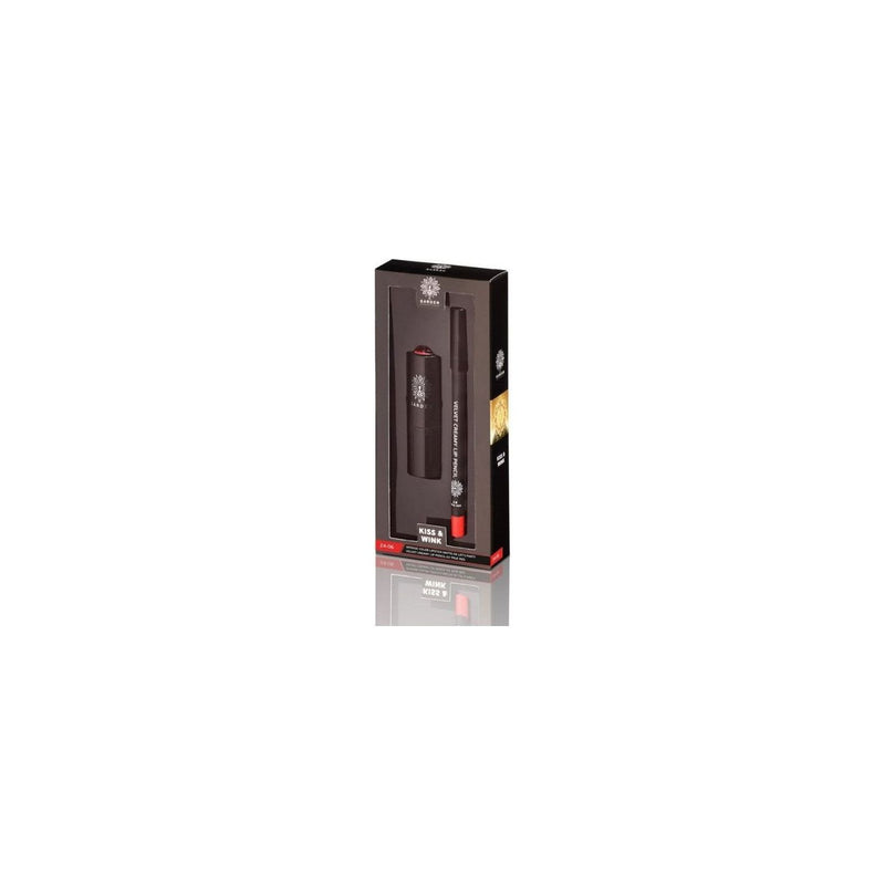 Комплект GARDEN Kiss &amp; Wink Intense Color Matte Lipstick 06 Let's Party 4.5g &amp; Velvet Creamy Lip Pencil 24 True Red 