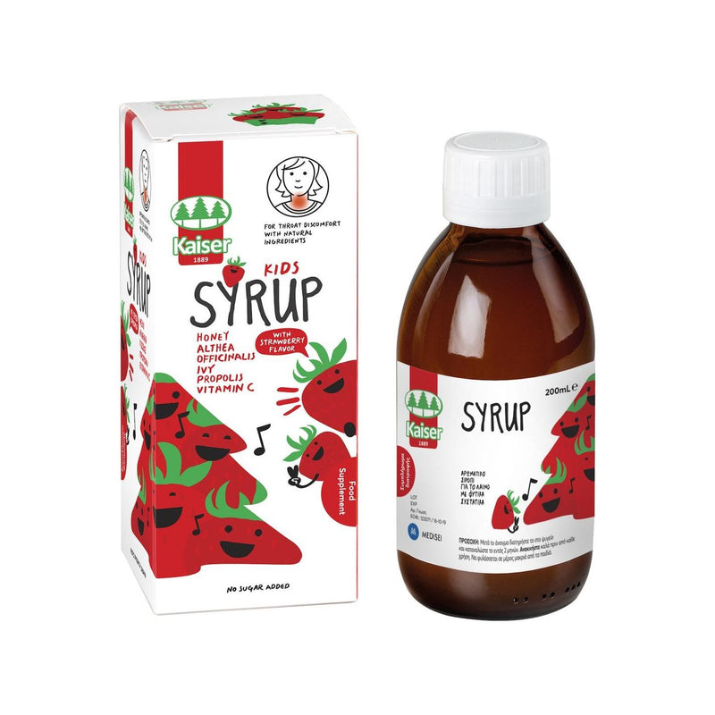 Kaiser 1889 Kids Strawberry Flavored Syrup for Sore Throat 200ml 