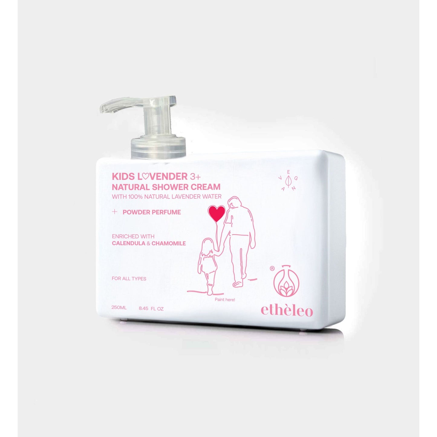 Etheleo Kids Lovender 3+ Natural Shower Cream, Αφρόλουτρο για Παιδιά 250ml