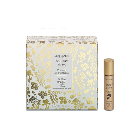L' Erbolario Perfume with Multipurpose Twill Band Golden Bouquet 10ml