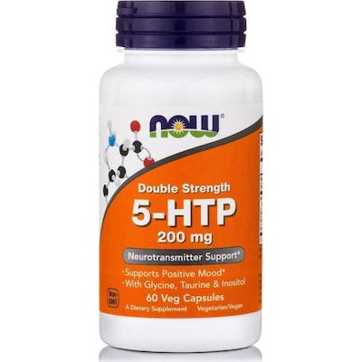 Now Foods 5-HTP Double Strength 200mg 60 φυτικές κάψουλες