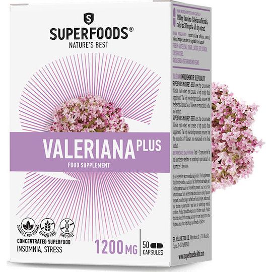 Superfoods Valeriana Plus 1200mg 50 κάψουλες