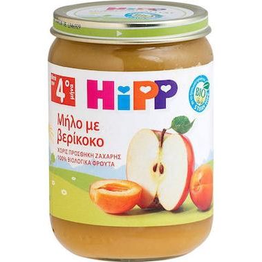 Hipp Φρουτόκρεμα Μήλο με Βερίκοκο 4m+ 190gr χωρίς Γλουτένη