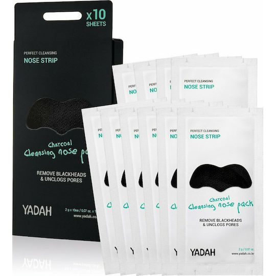 Yadah Charcoal Cleansing Nose Μάσκα Ομορφιάς Προσώπου για Καθαρισμό με Ενεργό Άνθρακα 10τμχ