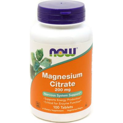 Now Foods Magnesium Citrate 200mg 100 ταμπλέτες