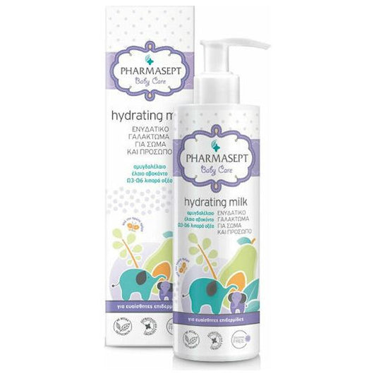 Pharmasept Hydrating Milk Βρεφικό Ενυδατικό Γαλάκτωμα με Φυτικά Έλαια Για Σώμα Και Πρόσωπο, 250ml
