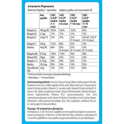 ican Chewy Vites Kids Multi Vitamin Plus Мултивитамин за укрепване на имунната система, косата и кожата 60 желирани бонбона