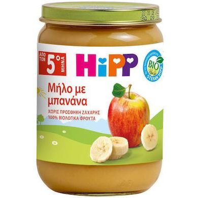 Hipp Φρουτόκρεμα Μήλο Με Μπανάνα 5m+ 190gr χωρίς Γλουτένη