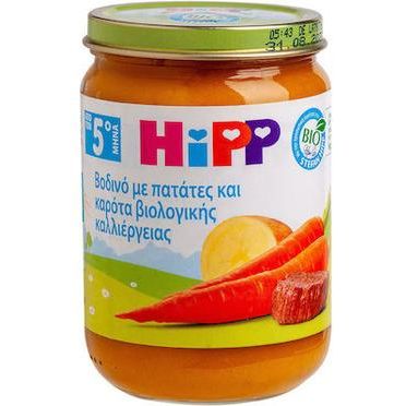 Hipp – Βρεφικό Γεύμα Βοδινό Με Πατάτες & Καρότα Βιολογικής Καλλιέργειας μετά τον 5ο Μήνα 190gr