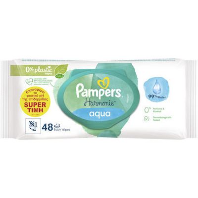 Pampers Harmonie Aqua Μωρομάντηλα 48τμχ