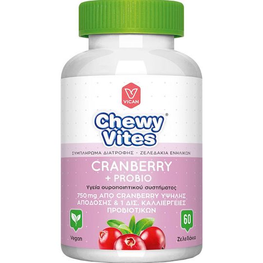 Vican Chewy Vites Cranberry & Probio Συμπλήρωμα με Προβιοτικά 60 ζελεδάκια