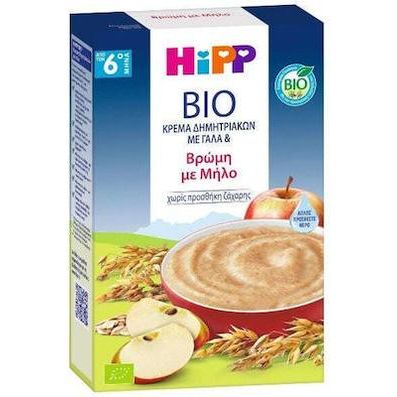 Hipp Βρεφική Κρέμα Δημητριακών με Γάλα, Βρώμη & Μήλο για 6m+ 250gr