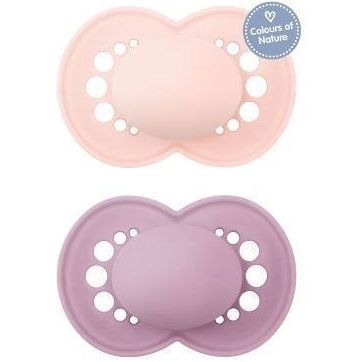 Mam Silicone Pacifiers Original Colours Of Nature Pink-Purple for 6-16 months 2pcs