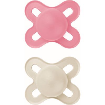 Mam Orthodontic Silicone Pacifiers Original Start Pink-Cream for 0-2 months 2pcs