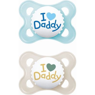 Mam Ορθοδοντικές Πιπίλες Σιλικόνης Original I Love Daddy Μπλέ-Μπεζ για 2-6 μηνών 2τμχ