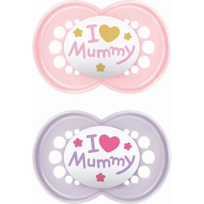 Mam Ορθοδοντικές Πιπίλες Σιλικόνης Original I Love Mummy για 16+ μηνών 2τμχ