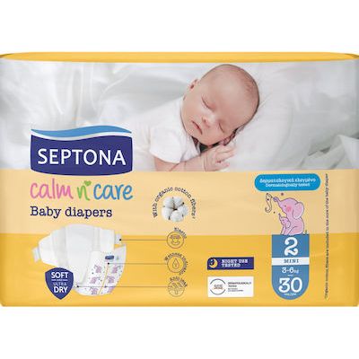 Septona Calm n' Care Πάνες με Αυτοκόλλητο No. 2 για 3-6kg 30τμχ