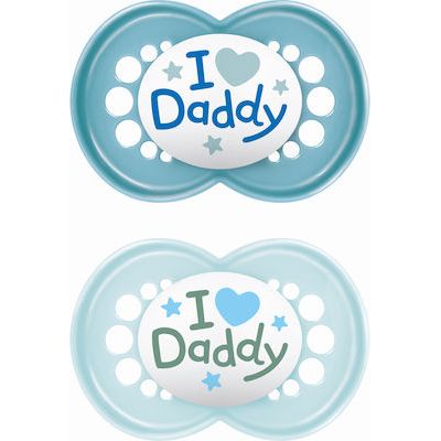 Mam Orthodontic Silicone Pacifiers I Love Daddy for 6-16 months 2pcs