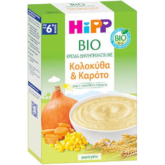 Hipp Πουρές Φρούτων-Λαχανικών με Γεύση Κολοκύθα και Καρότο Χωρίς Προσθήκη Ζάχαρης 200gr για 6+ Μηνών