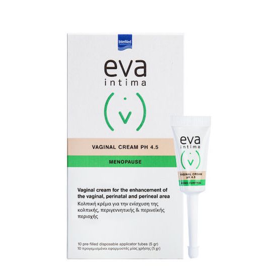 InterMed Eva Intima Meno-Control Vaginal pH 4.5 Κρέμα με Αντιμικροβιακή Δράση με Υαλουρονικό 10 x 5gr