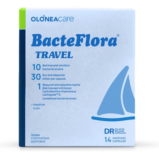 Olonea Bacteflora Travel Συμπλήρωμα με Προβιοτικά & Πρεβιοτικά 14 κάψουλες